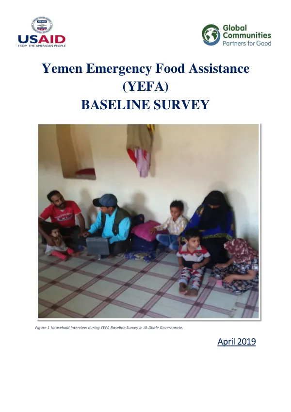 Yemen Emergency Food Assistance (YEFA) BASELINE SURVEY