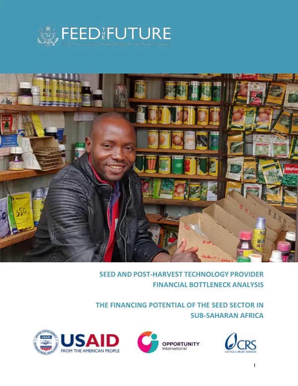 The financing potential of the seed sector in Sub-Saharan Africa