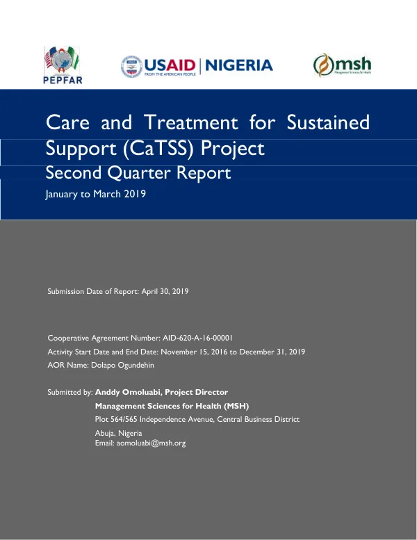 CaTSS FY19 Second Quarter Report – January to March 2019