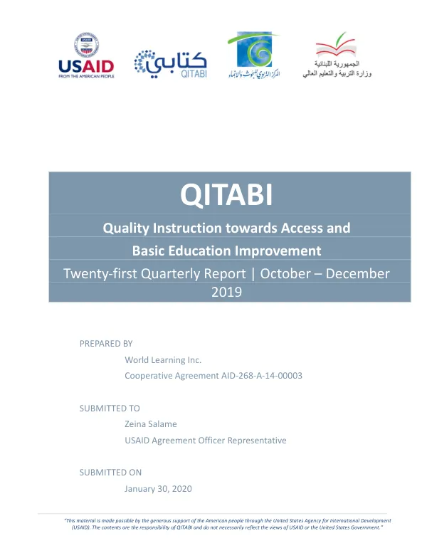 Twenty-first Quarterly Report | October – December 2019