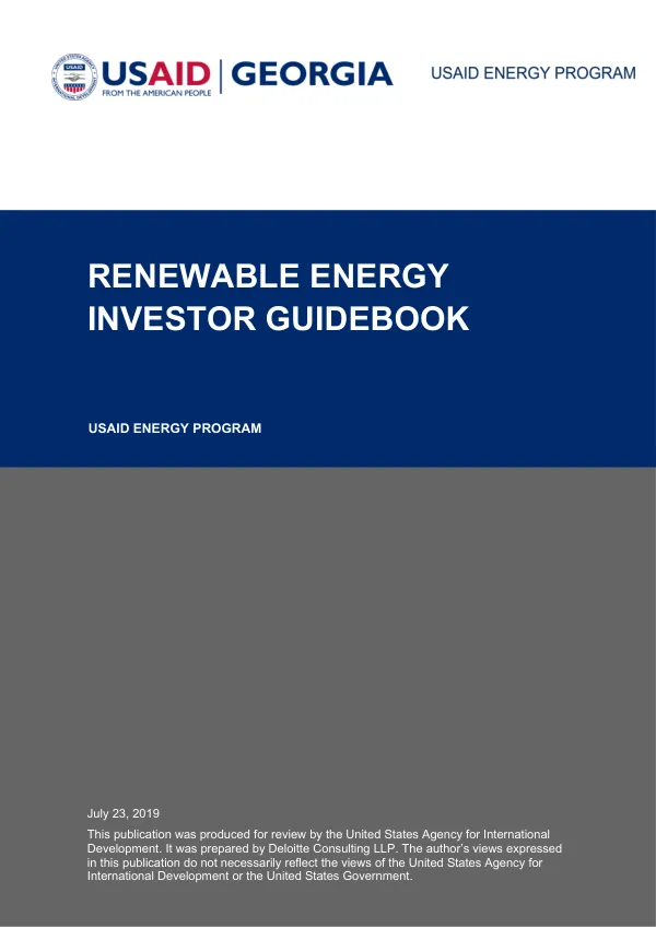 Renewable Energy Investor Guidebook