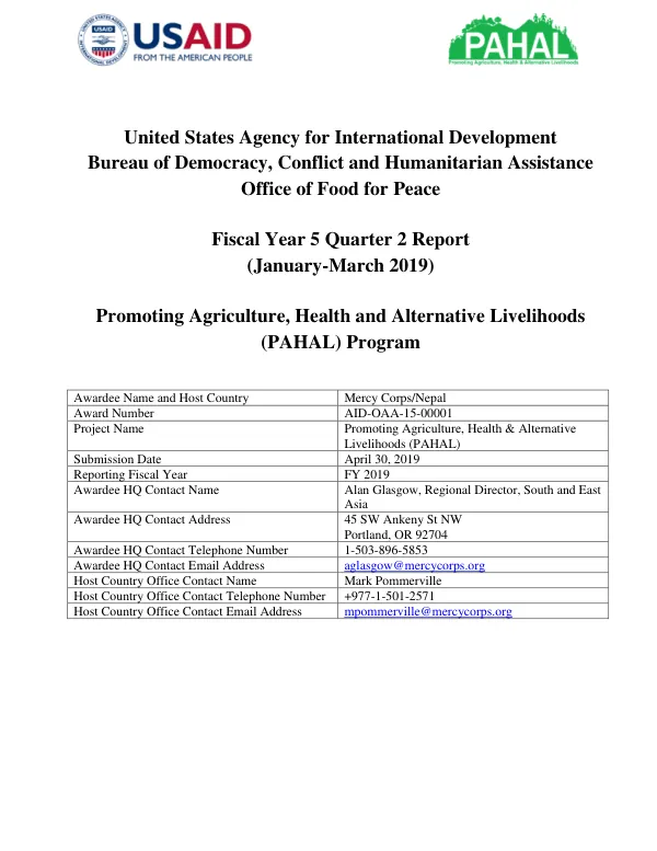 Fiscal Year 5 Quarter 2 Report (January-March 2019)