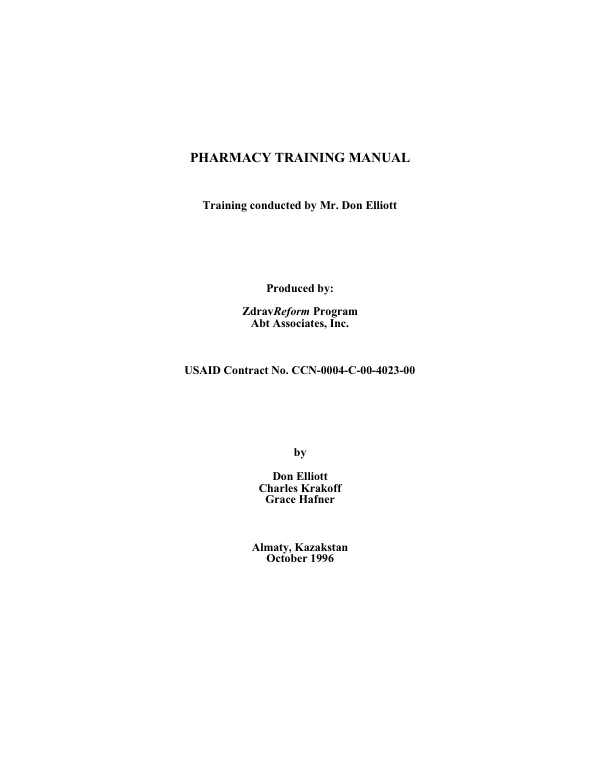 Pharmacy Training Manual