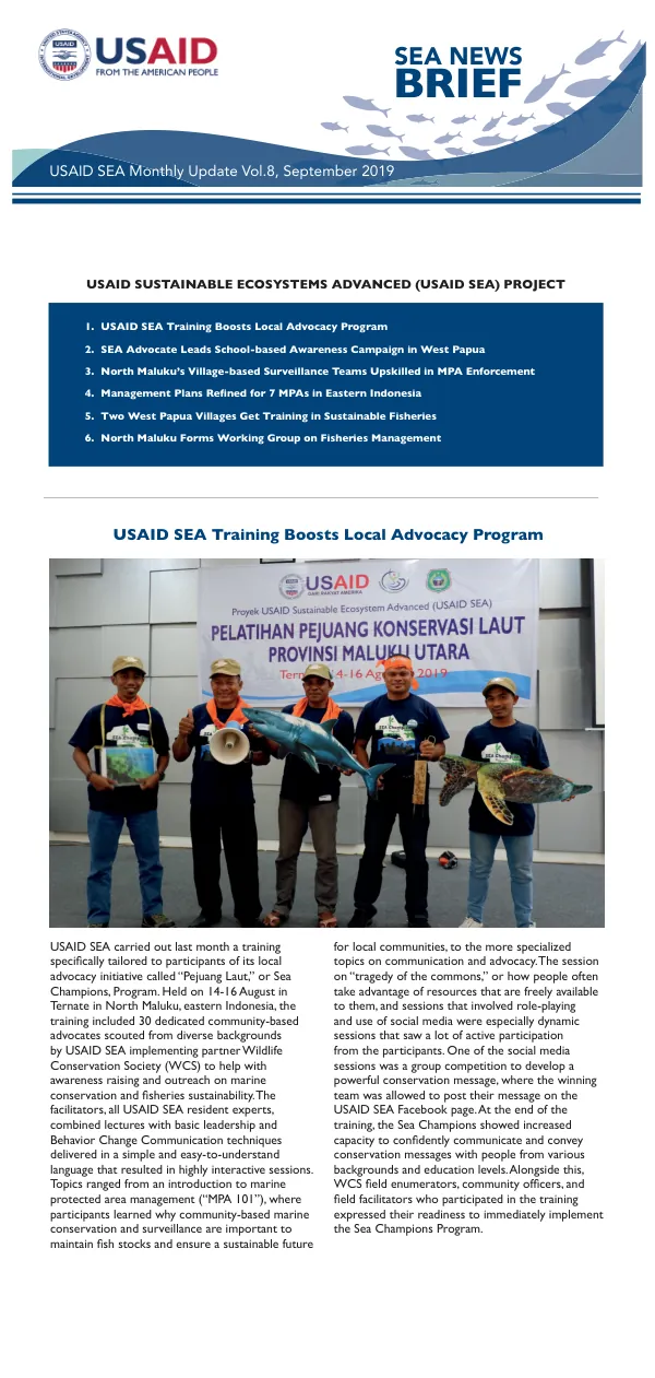 USAID SEA Monthly Update Vol.8, September 2019