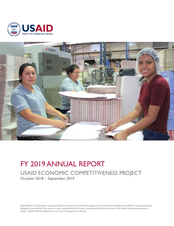 USAID Economic Competitiveness Project FY 2019 Annual Report