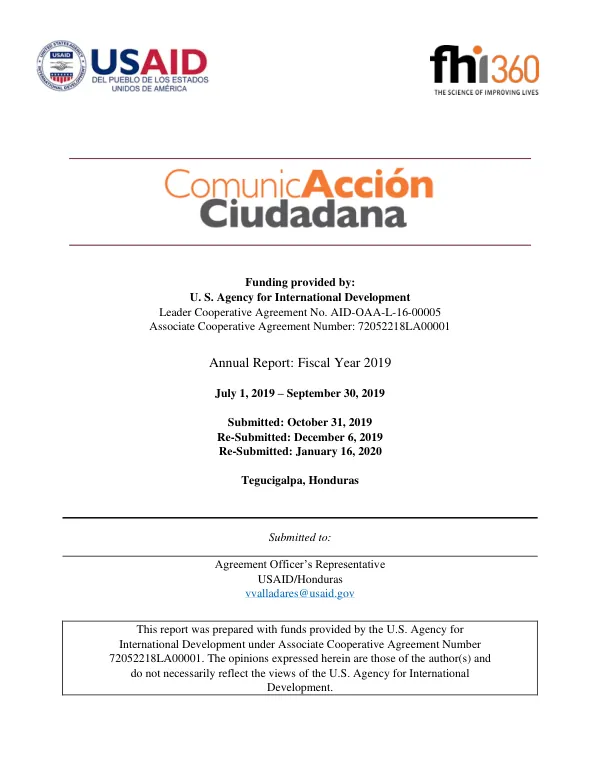 Annual Report: Fiscal Year 2019