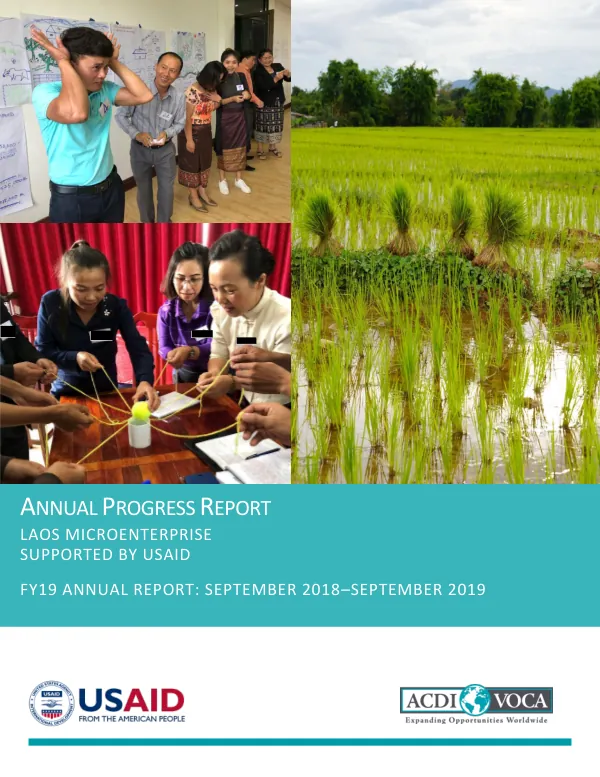 Annual Progress Report: Laos Microenterprise Supported by USAID FY19
