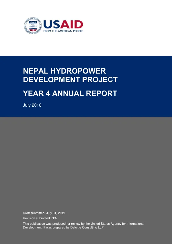 Nepal Hydropower Development Project Year 4 Annual Report