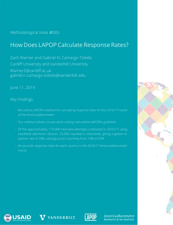 Methodological Note #005: How Does LAPOP Calculate Response Rates?