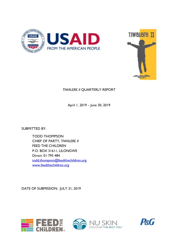 Tiwalere II FY19 Q3 Report – Malawi