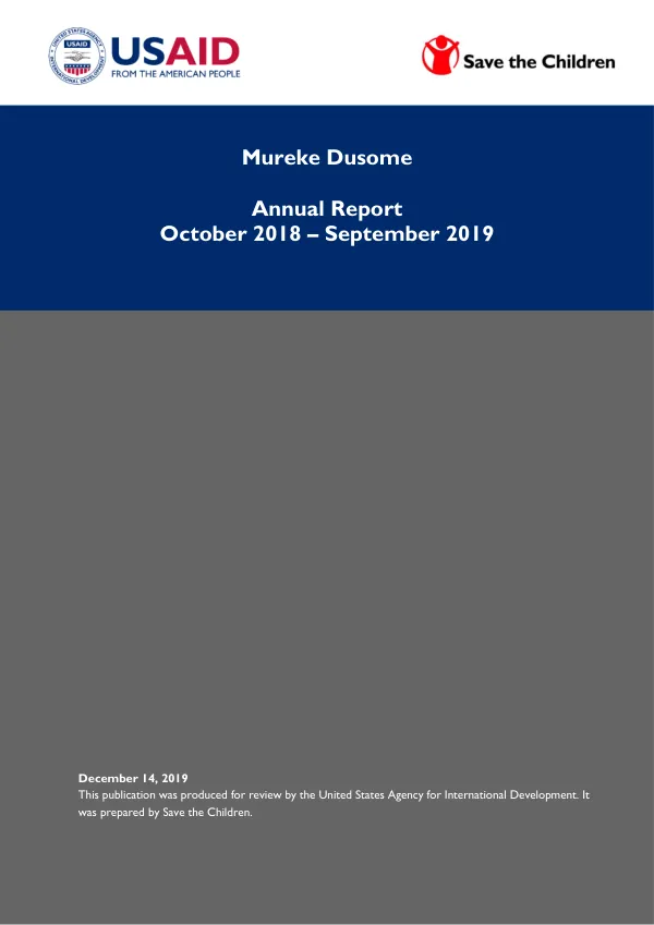 Annual Report: Mureke Dusome October 2018 – September 2019