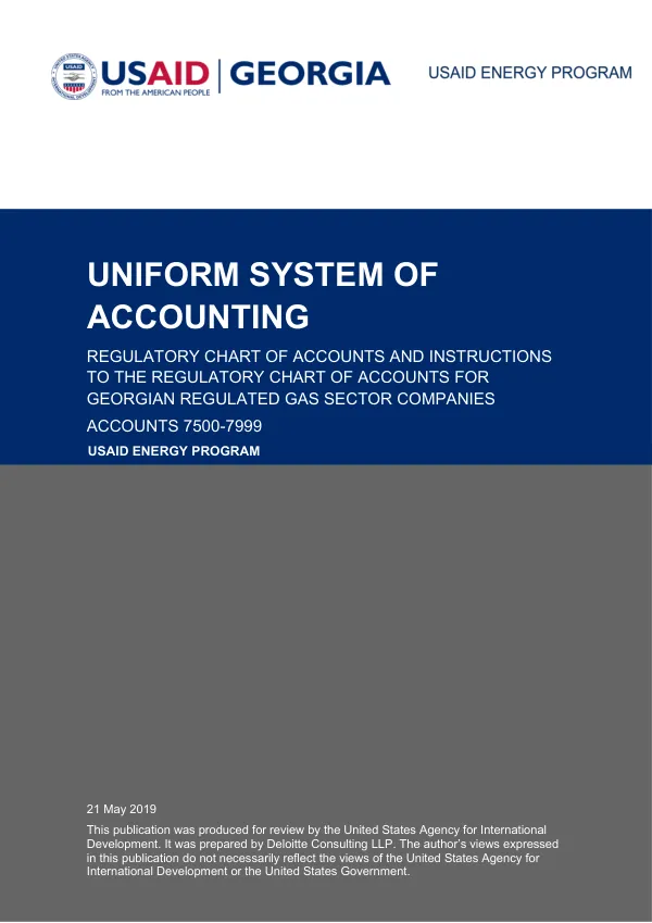 Uniform System of Accounting for Georgian Regulated Gas Sector
