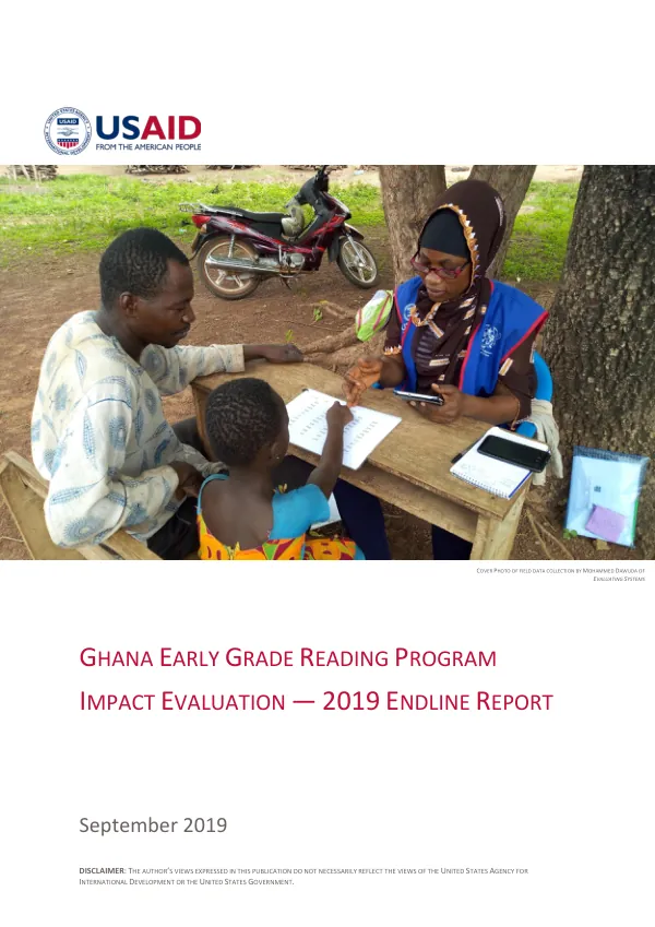 Ghana Early Grade Reading Program Impact Evaluation - 2019 Endline Report