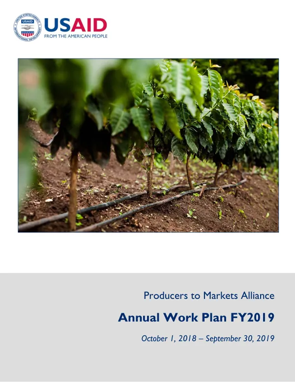 PMA Annual Work Plan FY2019