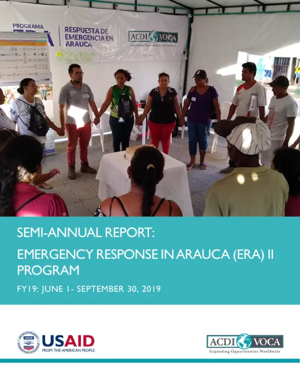 Semi-Annual Report: Emergency Response in Arauca II Program