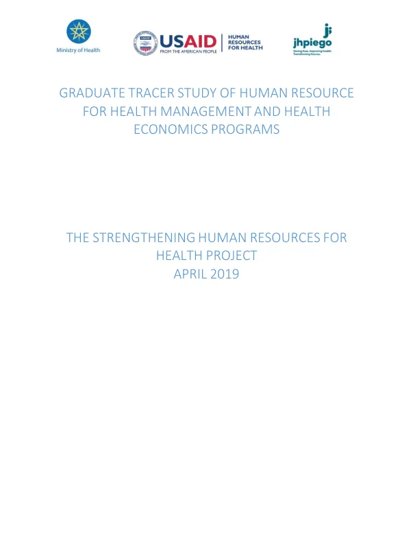 Graduate Tracer Study of Human Resource for Health Management and Health Economics Programs