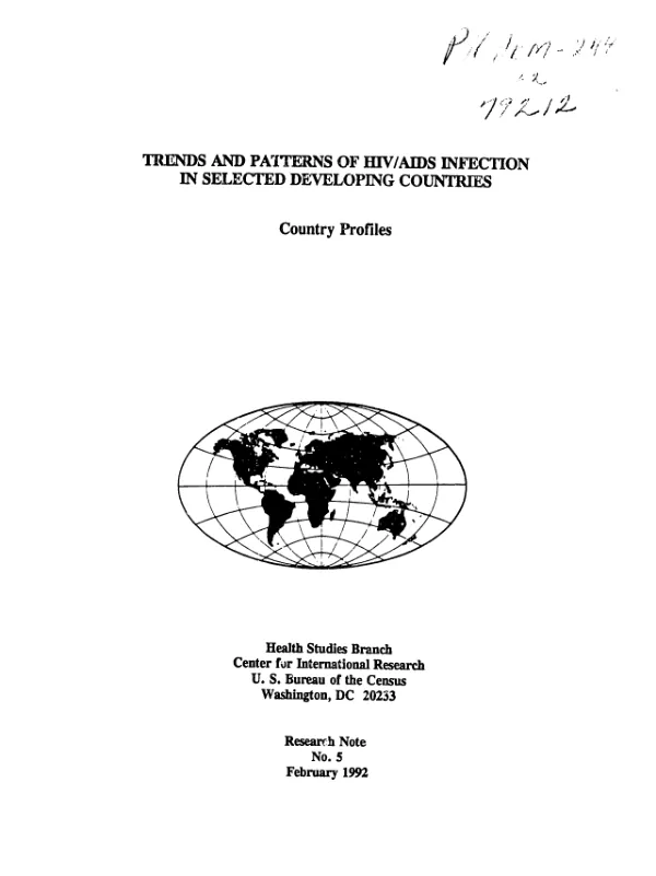 Trends and patterns of HIV/AIDS infection in selected developing countries : country profiles