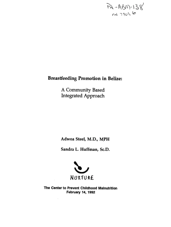 Breastfeeding promotion in Belize : a community based integrated approach
