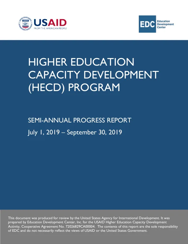 HECD Semi-Annual Report: July 1, 2019 – September 30, 2019