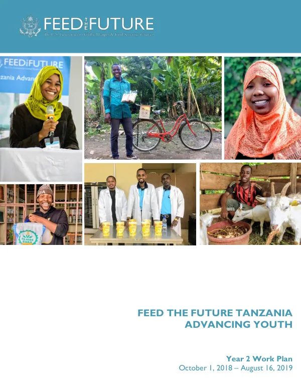 Feed the Future Tanzania Advancing Youth | Year 2 Work Plan