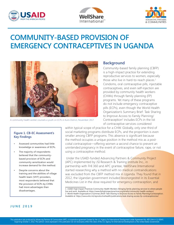 Community-Based Provision of Emergency Contraceptives in Uganda