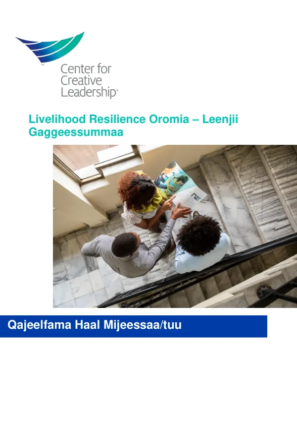 Livelihood Resilience Oromia – Leenjii Gaggeessummaa