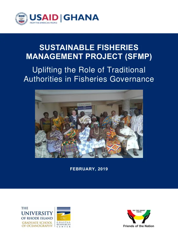Sustainable Fisheries Management Project (SFMP) Uplifting the Role of Traditional Authorities in Fisheries Governance