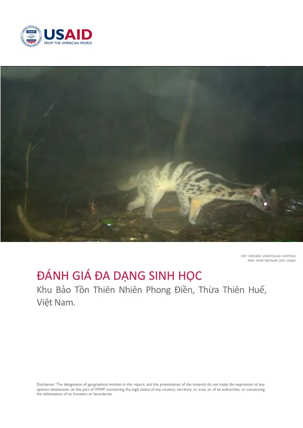 Assessment of the Biodiversity of Phong Dien Nature Reserve, Thua Thien Hue, Vietnam