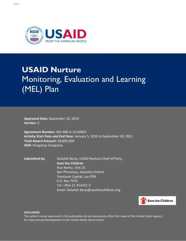 USAID Nurture MEL Plan