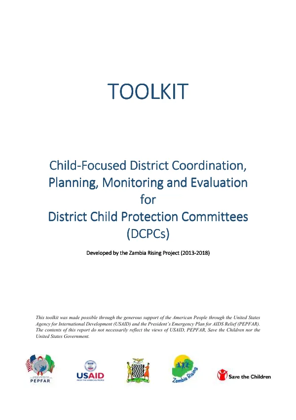 Child-Focused District Coordination Toolkit for Zambia