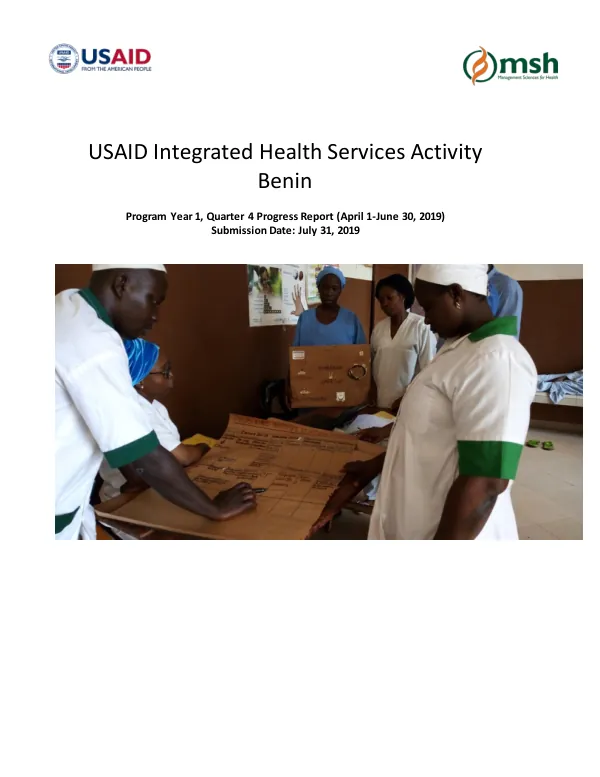 USAID Integrated Health Services Activity Benin Program Year 1, Quarter 4 Progress Report