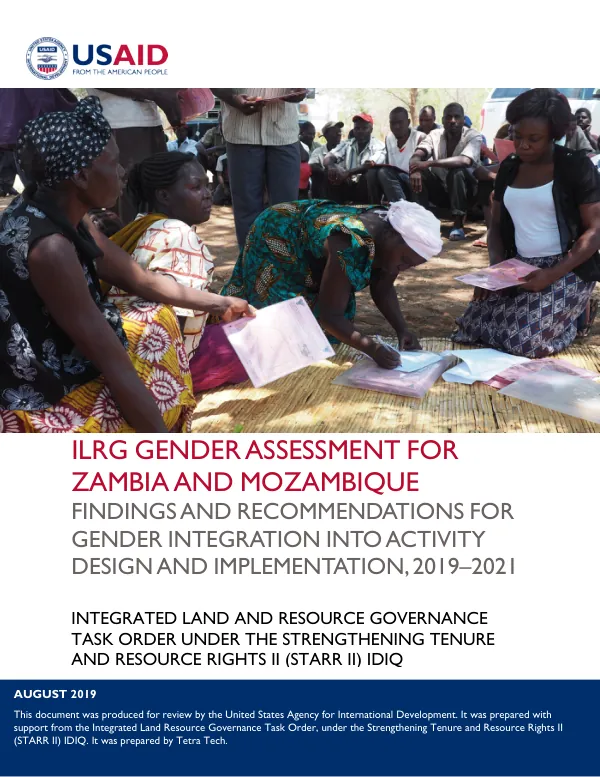 Integrated Land and Resource Governance Gender Assessment for Zambia and Mozambique