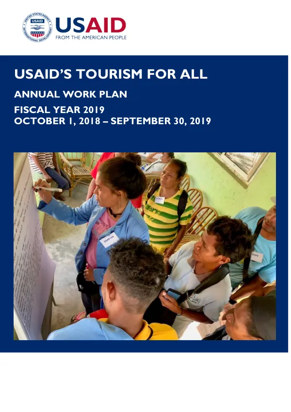 USAID's Tourism for All -- Annual Work Plan – FY2019