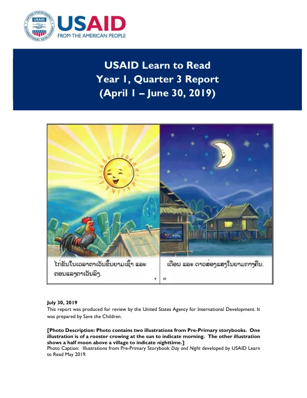 USAID Learn to Read Year 1, Quarter 3 Report (April 1 – June 30, 2019)