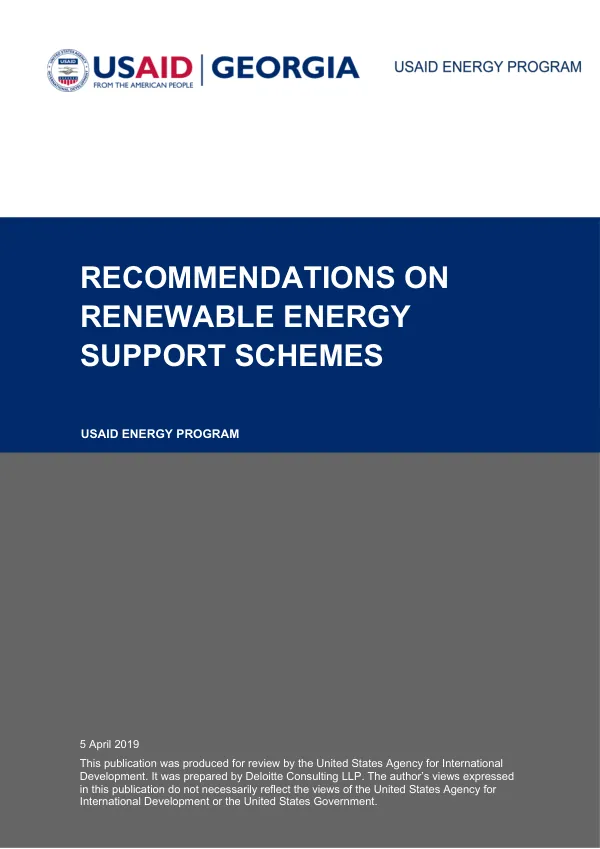 Recommendations on Renewable Energy Support Schemes