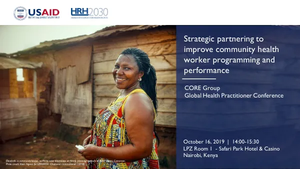 Strategic partnering to improve community health worker programming and performance