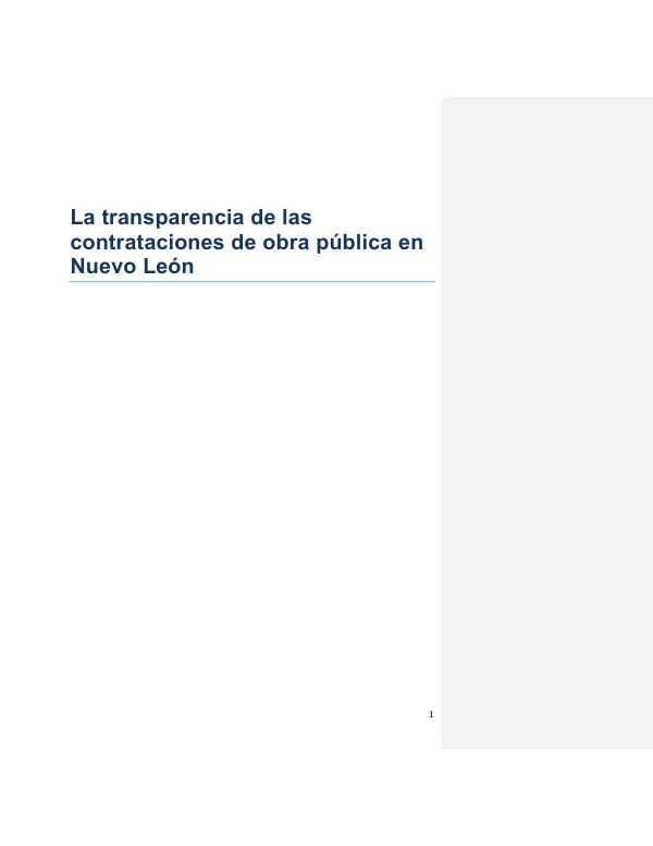 La transparencia de las contrataciones de obra pública en Nuevo León