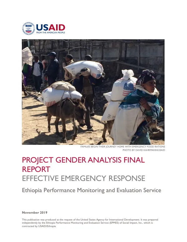 Gender Analysis: Effective Emergency Response Project