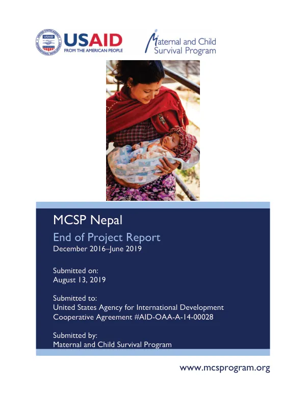 MCSP Nepal End of Project Report