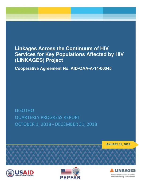 LINKAGES FY19 Quarterly Report (October 1 – December 2018)