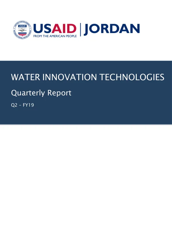 Water Innovation Technologies | Quarterly Report: January-March 2019