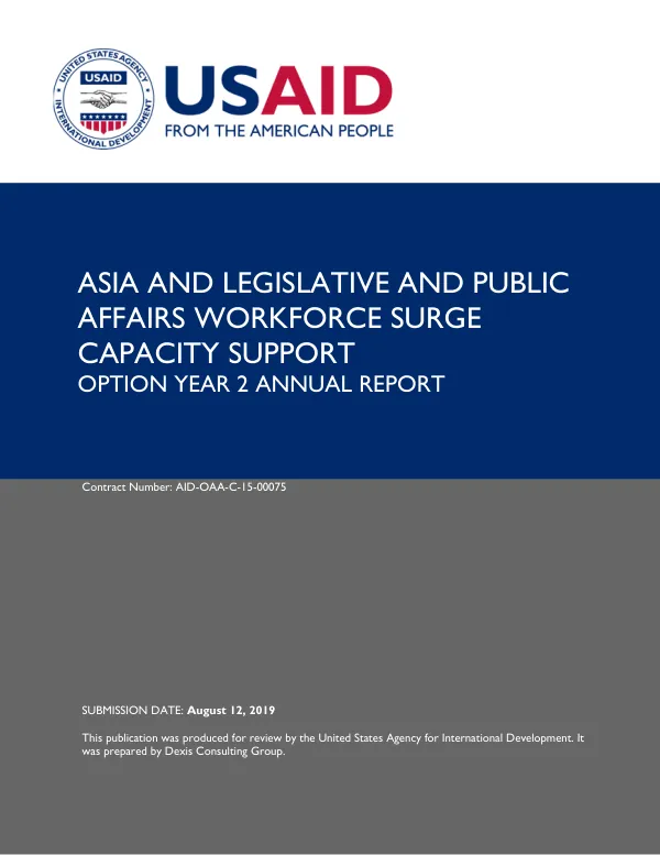 Asia and Legislative Affairs Workforce Surge Capacity Support Option Year 2 Annual Report