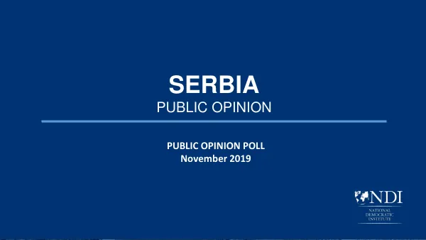 Public Opinion Poll: Serbia, November 2019