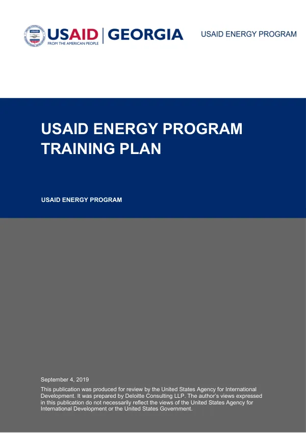USAID Energy Program Training Plan