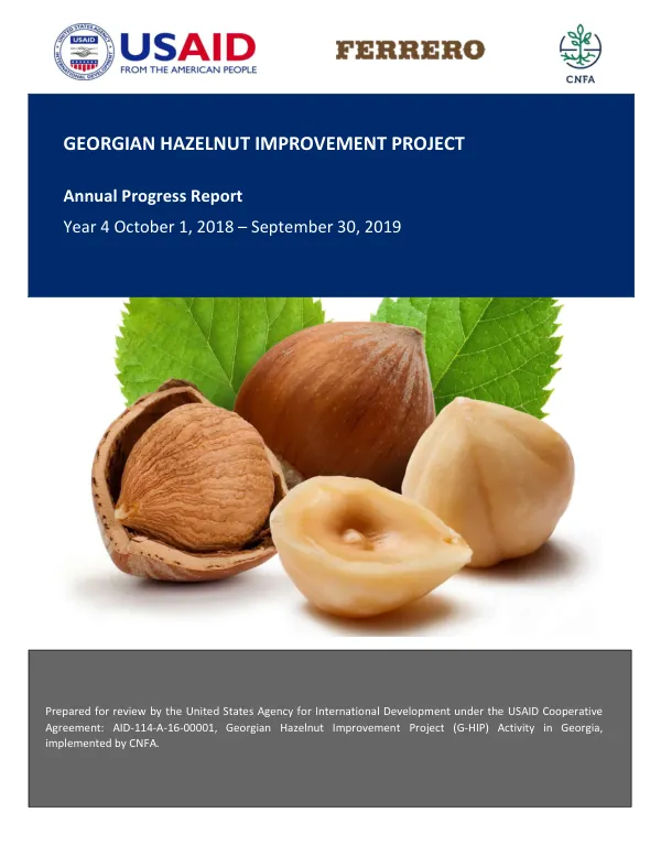 Annual Progress Report: Georgian Hazelnut Improvement Project (G-HIP) Activity in Georgia