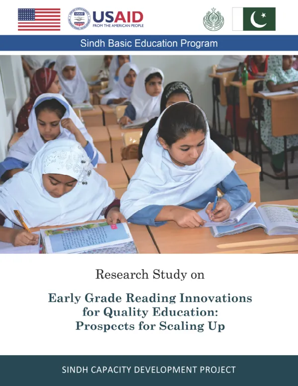 Research Study on Early Grade Reading Innovations for Quality Education: Prospects for Scaling Up