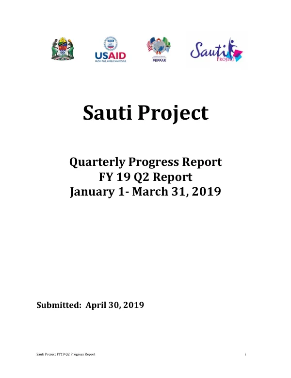 Sauti Project FY19 Q2 Progress Report