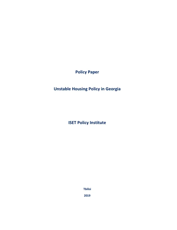 Policy Paper: Unstable Housing Policy in Georgia