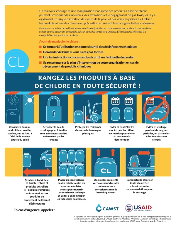 Conseils de stockage et de manipulation des produits à base de chlore