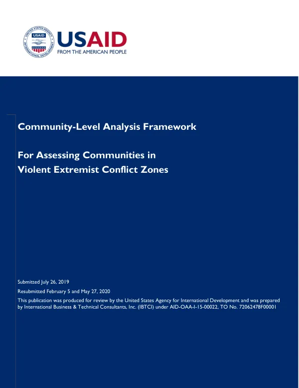 Community-Level Analysis Framework For Assessing Communities in Violent Extremist Conflict Zones